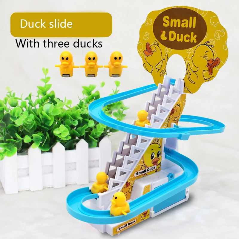 Children's ducklings climb stairs, cute ducks climb stairs, baby electric singing toys, duck slides - All Niche Drop
