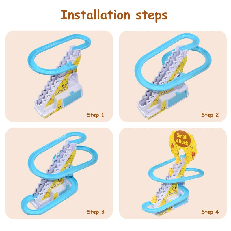 Children's ducklings climb stairs, cute ducks climb stairs, baby electric singing toys, duck slides - All Niche Drop