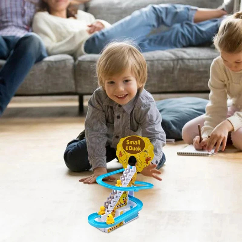 Children's ducklings climb stairs, cute ducks climb stairs, baby electric singing toys, duck slides - All Niche Drop