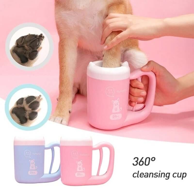 Compact and travel-friendly Portable Dog Paw Cleaner filled with water