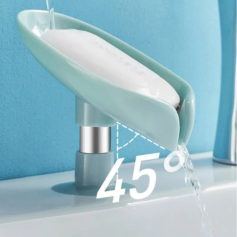 2pcs Drain Soap Holder Leaf Shape Soap Box Suction Cup Tray Drying Rack for Shower Sponge Container Kitchen Bathroom Accessories - All Niche Drop