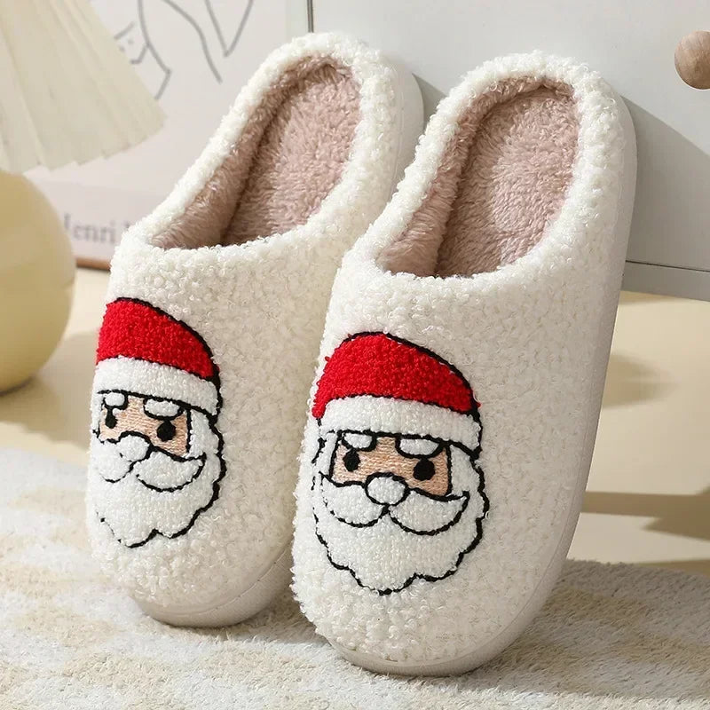 Comfortable fuzzy slippers with blue evil eye for men and women