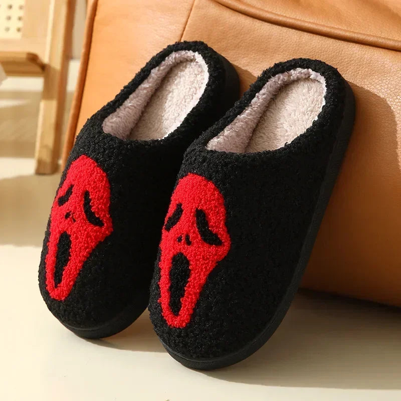 Trendy fuzzy slippers with non-slip grip and winter warmth