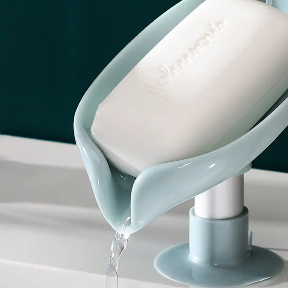 2pcs Drain Soap Holder Leaf Shape Soap Box Suction Cup Tray Drying Rack for Shower Sponge Container Kitchen Bathroom Accessories - All Niche Drop