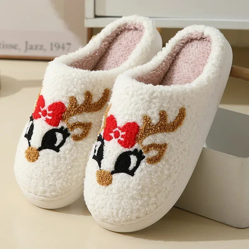 Unisex plush indoor shoes with Ghost Face design