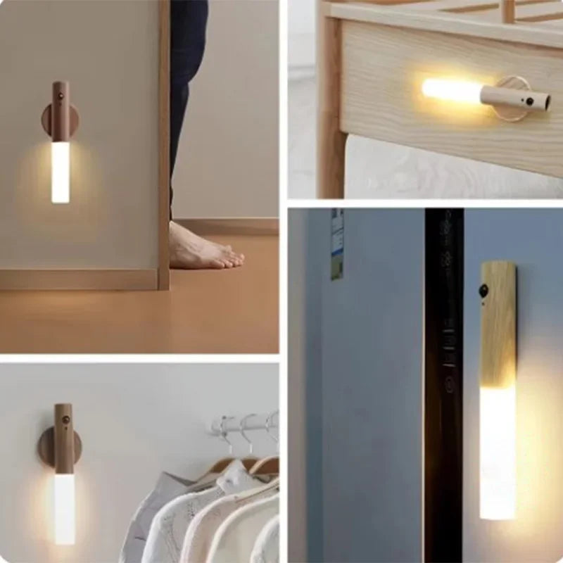 Wall-mounted motion sensor night lamp