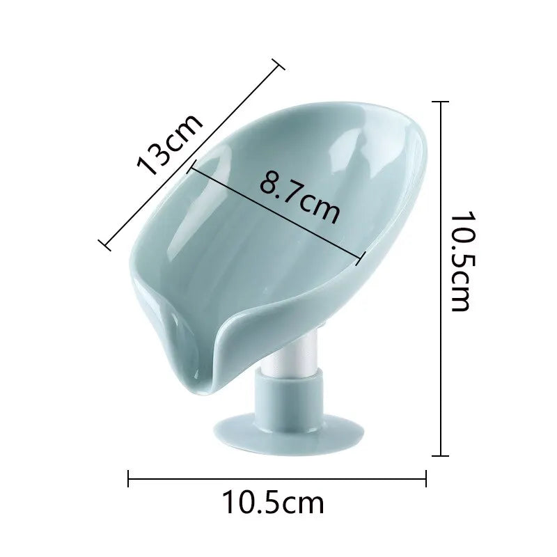 2pcs Drain Soap Holder Leaf Shape Soap Box Suction Cup Tray Drying Rack for Shower Sponge Container Kitchen Bathroom Accessories - All Niche Drop