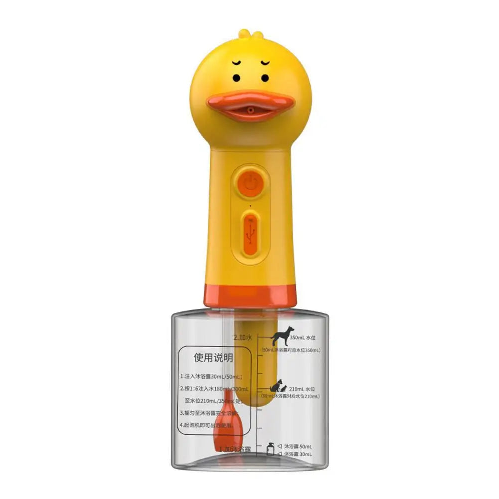 Electric Yellow Duck Foam Soap Dispenser for Pets