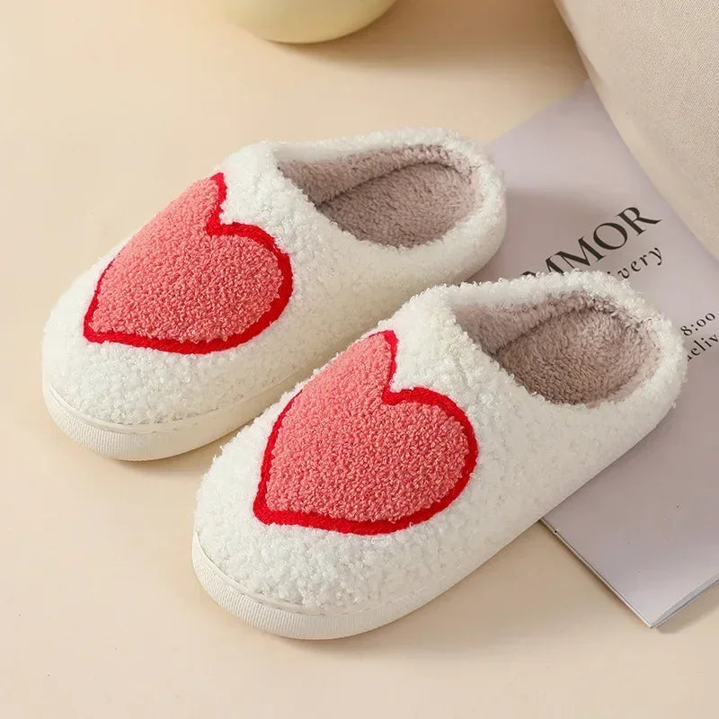 Unisex plush winter warm indoor slippers for men and women