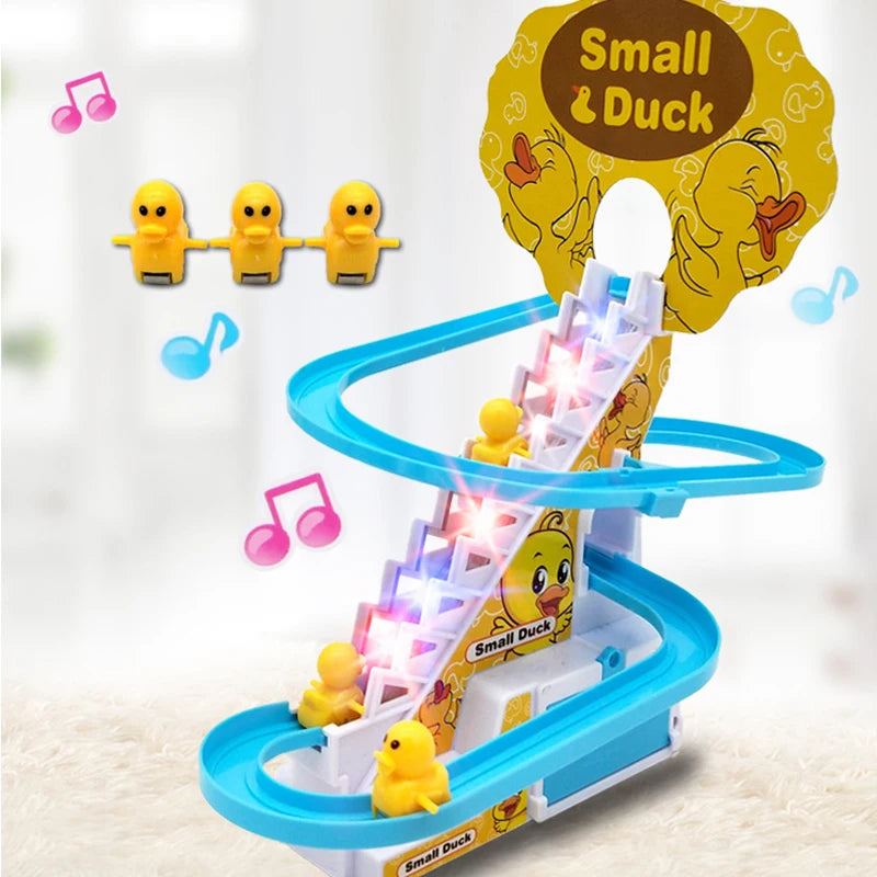 Children's ducklings climb stairs, cute ducks climb stairs, baby electric singing toys, duck slides - All Niche Drop