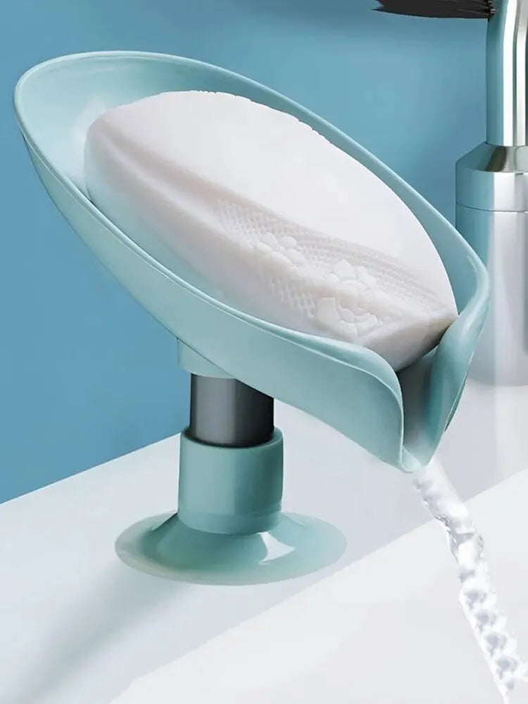 2pcs Drain Soap Holder Leaf Shape Soap Box Suction Cup Tray Drying Rack for Shower Sponge Container Kitchen Bathroom Accessories - All Niche Drop