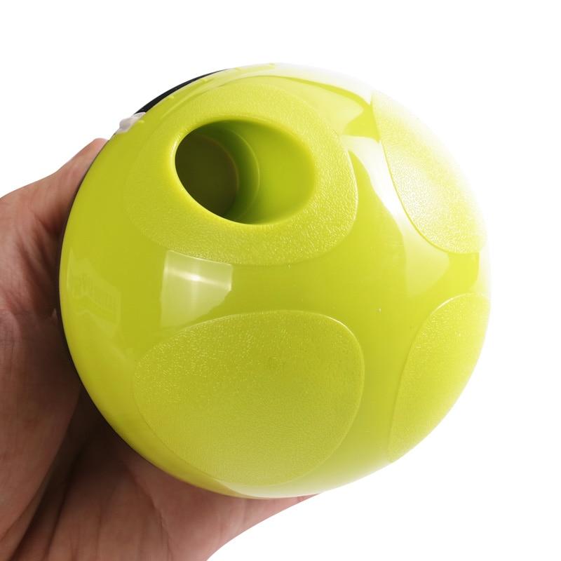 Interactive Pet Treat Ball Food Dispenser in bright green, designed for engaging and fun pet feeding.