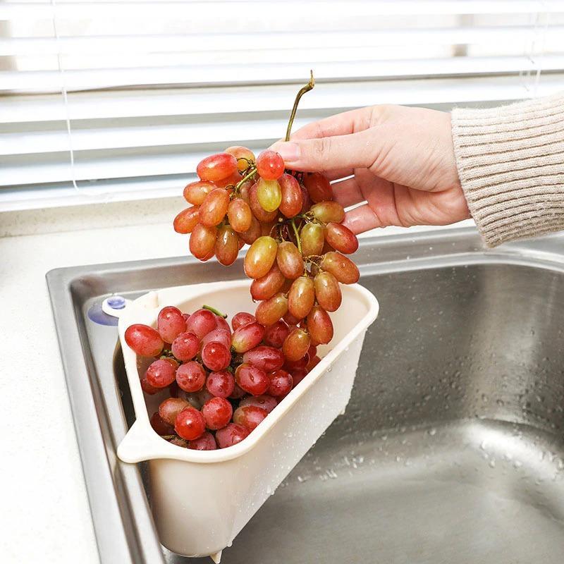 Easy-to-clean Kitchen Sink Drain Basket Organizer with handle