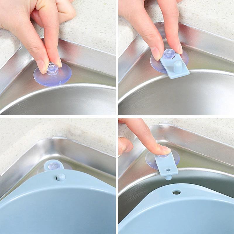 Kitchen Sink Drain Basket Organizer preventing clogged drains
