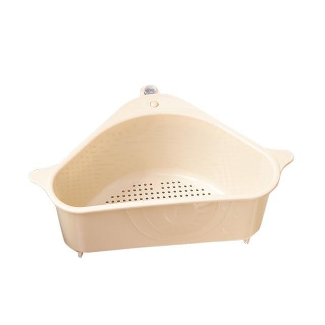 Kitchen Sink Drain Basket Organizer holding sponges and brushes