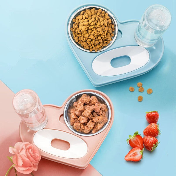 Dual pet water and food dispenser