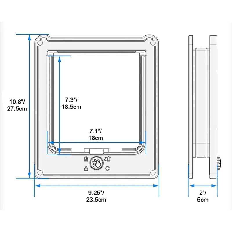 4 Way Lock Magnetic Closure Indoor Weatherproof Pet Door 14:691#White 40 $ All Niche Drop All Niche Drop