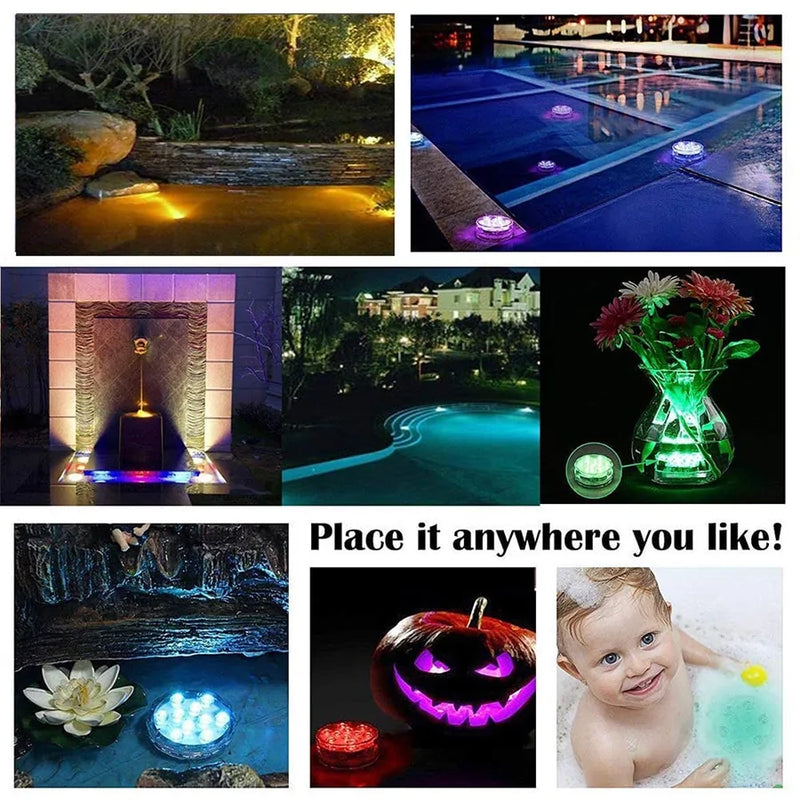 LED Remote Controlled RGB Submersible Lights - All Niche Drop