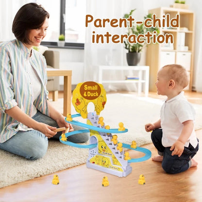 Children's ducklings climb stairs, cute ducks climb stairs, baby electric singing toys, duck slides - All Niche Drop