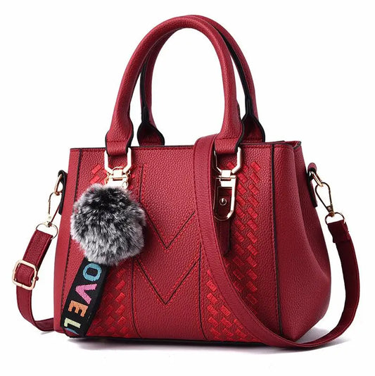 Women's Embroidery Messenger Bag – Stylish Handbag with Hairball Accent for Everyday Use. - All Niche Drop