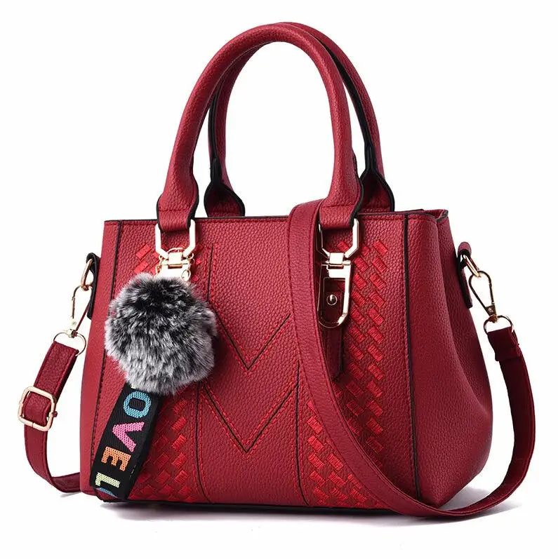Women's Embroidery Messenger Bag – Stylish Handbag with Hairball Accent for Everyday Use. - All Niche Drop