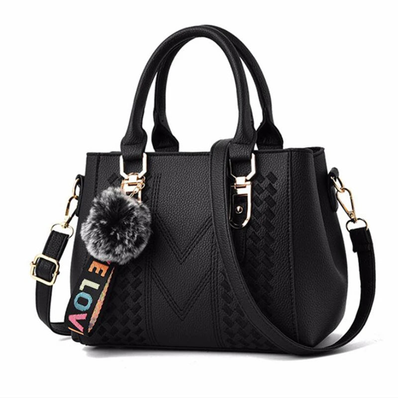 Women's Embroidery Messenger Bag – Stylish Handbag with Hairball Accent for Everyday Use. - All Niche Drop