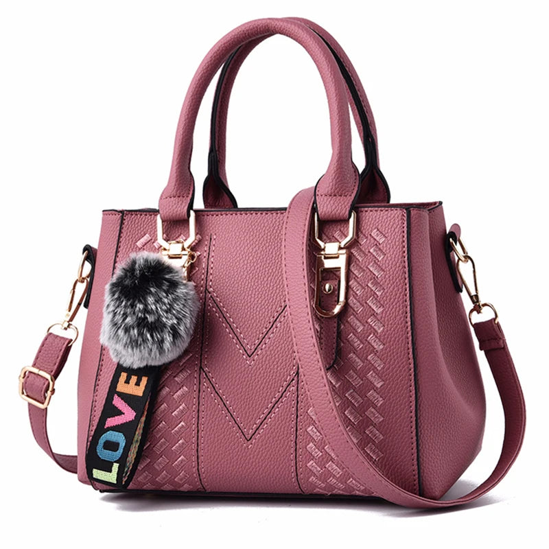 Women's Embroidery Messenger Bag – Stylish Handbag with Hairball Accent for Everyday Use. - All Niche Drop
