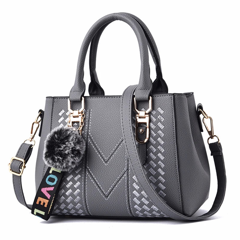 Women's Embroidery Messenger Bag – Stylish Handbag with Hairball Accent for Everyday Use. - All Niche Drop