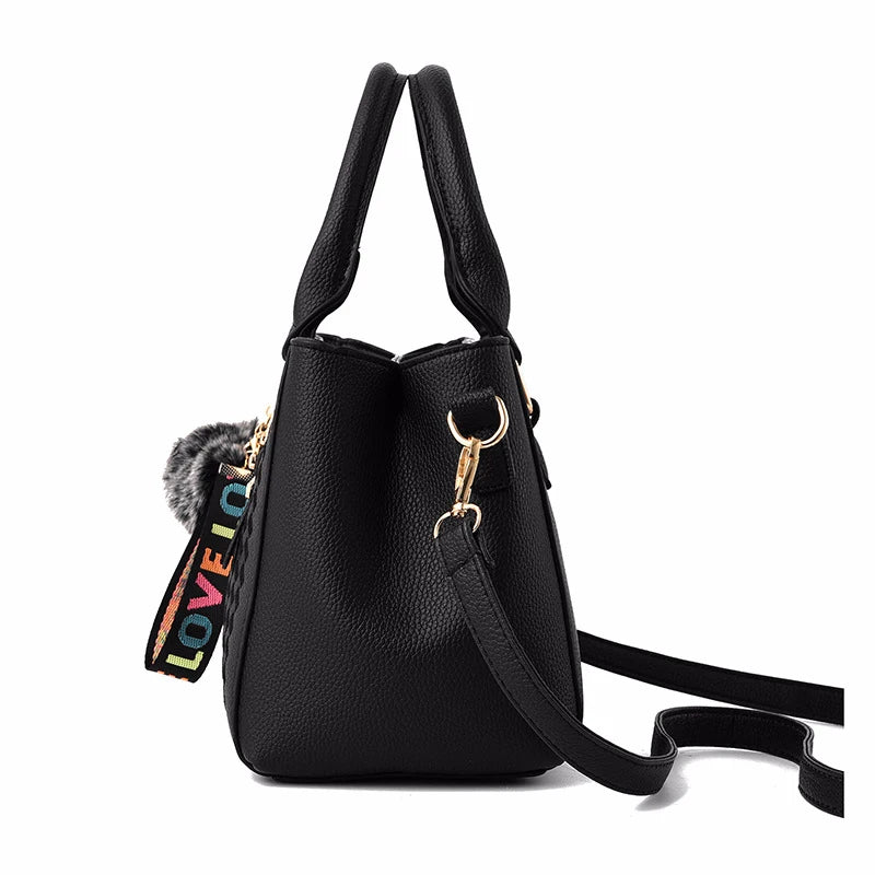 Women's Embroidery Messenger Bag – Stylish Handbag with Hairball Accent for Everyday Use. - All Niche Drop