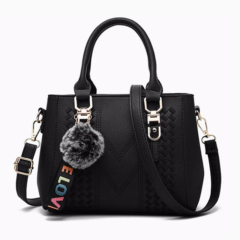 Women's Embroidery Messenger Bag – Stylish Handbag with Hairball Accent for Everyday Use. - All Niche Drop
