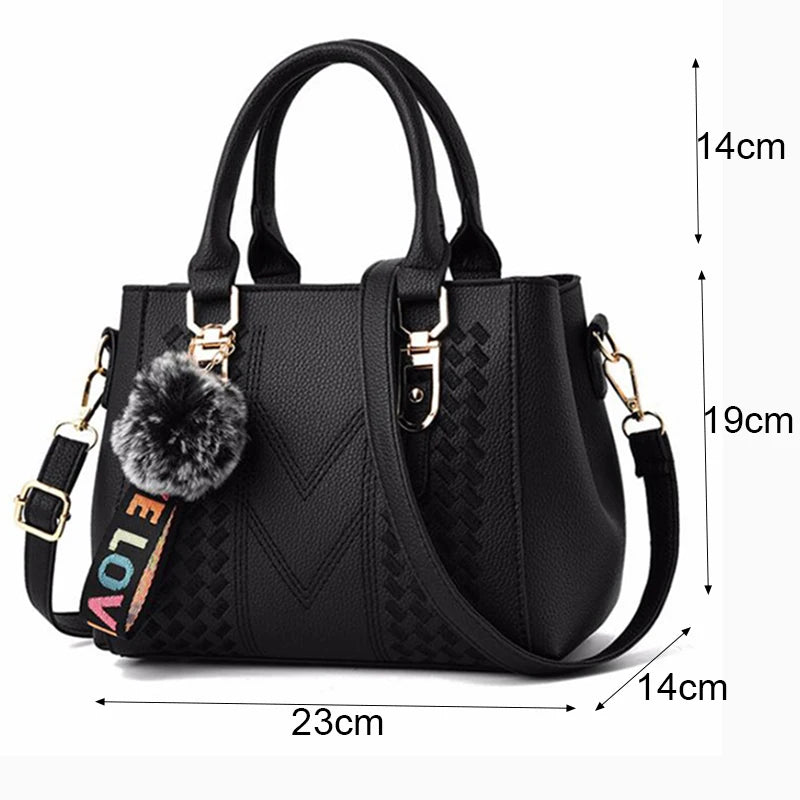 Women's Embroidery Messenger Bag – Stylish Handbag with Hairball Accent for Everyday Use. - All Niche Drop