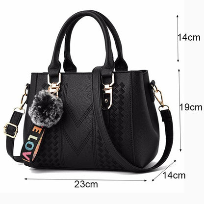 Women's Embroidery Messenger Bag – Stylish Handbag with Hairball Accent for Everyday Use. - All Niche Drop