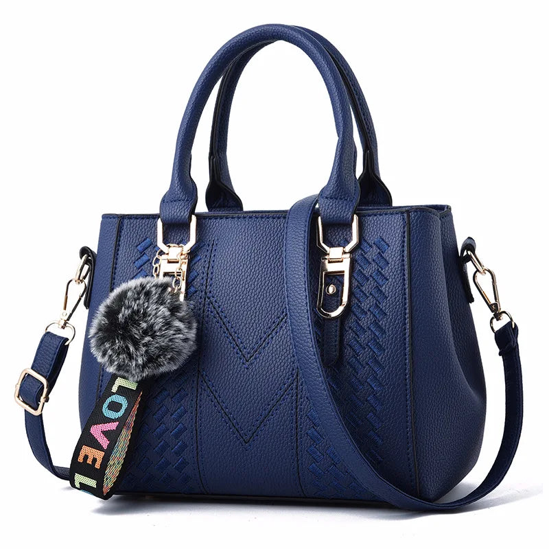 Women's Embroidery Messenger Bag – Stylish Handbag with Hairball Accent for Everyday Use. - All Niche Drop