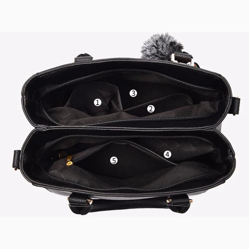 Women's Embroidery Messenger Bag – Stylish Handbag with Hairball Accent for Everyday Use. - All Niche Drop