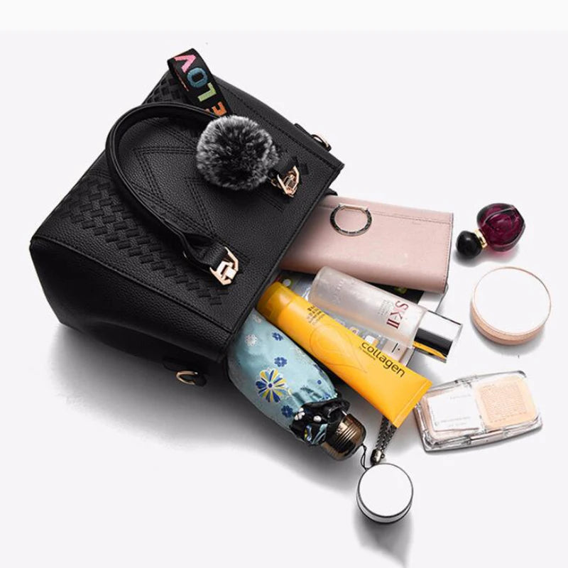 Women's Embroidery Messenger Bag – Stylish Handbag with Hairball Accent for Everyday Use. - All Niche Drop