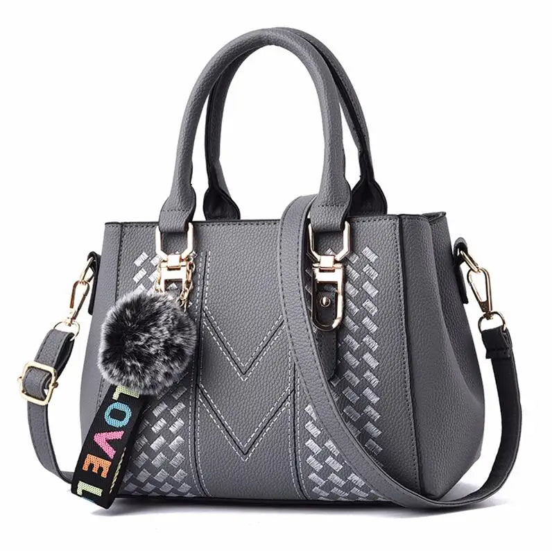 Women's Embroidery Messenger Bag – Stylish Handbag with Hairball Accent for Everyday Use. - All Niche Drop