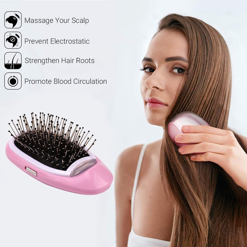 Portable Electric Ionic Styling Hairbrush - All Niche Drop