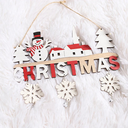 Holiday decor featuring a wooden Santa Gnome ornament