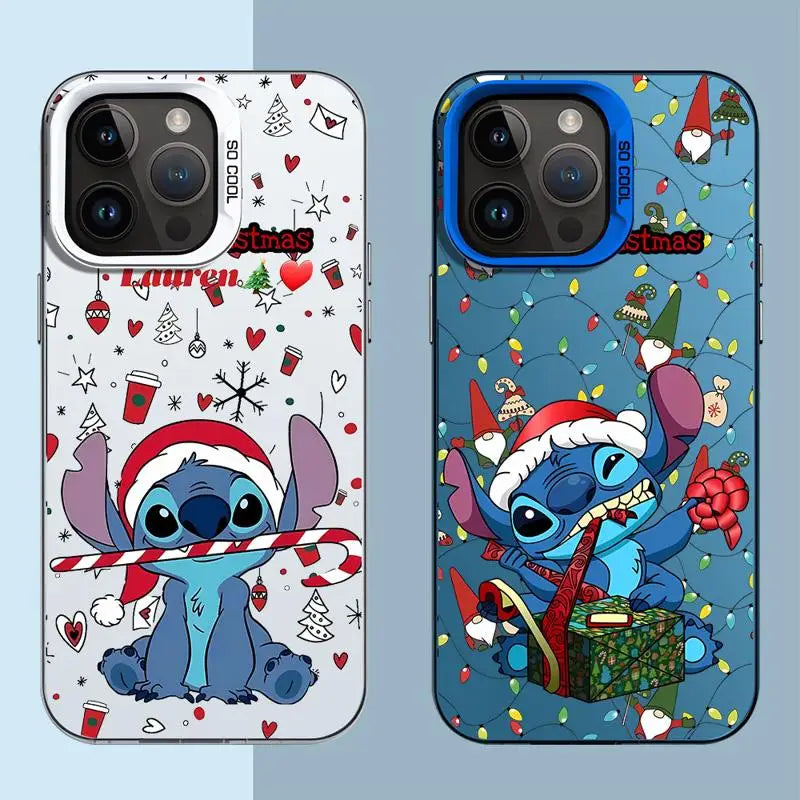 Stitch Christmas iPhone Case - Official Disney Design, Fits iPhone 15-8/Plus/XS MAX, Matte Finish - All Niche Drop