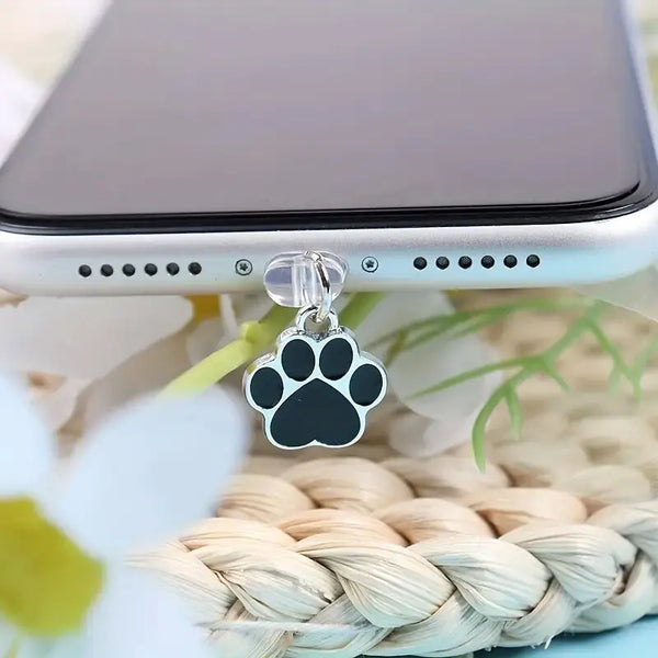 Adorable Cat Claw Phone Charm - Dust Proof Charger Plug for iPhone & Samsung Type-C Ports