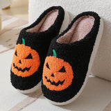 Ghost Face Fuzzy Slippers - Unisex Plush Winter Warm Non-Slip Indoor Shoes for Men/Women (Blue Evil Eye Design)