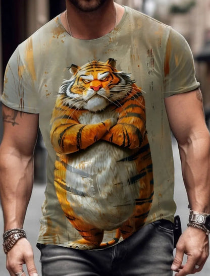 Men's Animal Funny T Shirt Short Sleeve T shirt 3D Print O-Neck Shirt Exaggerated Designer Party Summer Casual Clothing Apparel - All Niche Drop