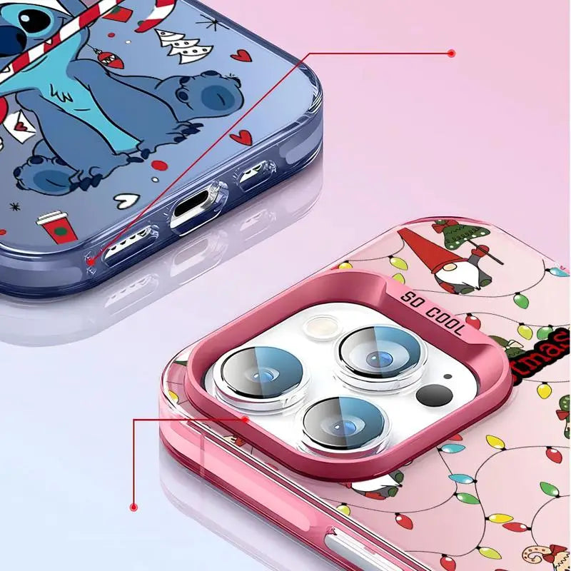 Stitch Christmas iPhone Case - Official Disney Design, Fits iPhone 15-8/Plus/XS MAX, Matte Finish - All Niche Drop