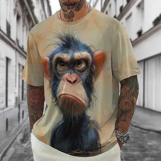 Hot Sell Summer Men Clothing 3d Printai Rendering Animal Men T-Shirt, Men Casual Hip Hop Sports T Shirt Men Short Sleeve T Shirt - All Niche Drop