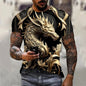 Dragon Pattern Men's T-shirt Fashion 3d Printed T Shirt Animal Short-sleeved Oversized Streetwear Tees Summer Casual Men's Tops - All Niche Drop