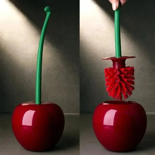1pc Red Toilet Brush Creative Lovely Cherry Shape Lavatory Toilet Brush Holder Set Toilet Holder Bathroom Accessories - All Niche Drop