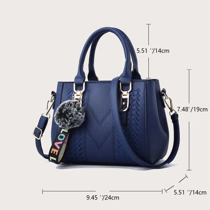 Women's Embroidery Messenger Bag – Stylish Handbag with Hairball Accent for Everyday Use. - All Niche Drop