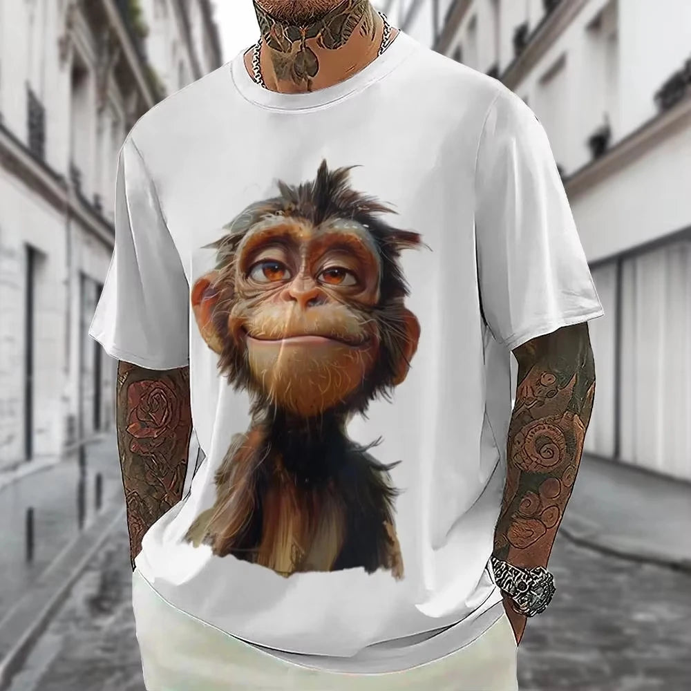 Hot Sell Summer Men Clothing 3d Printai Rendering Animal Men T-Shirt, Men Casual Hip Hop Sports T Shirt Men Short Sleeve T Shirt - All Niche Drop