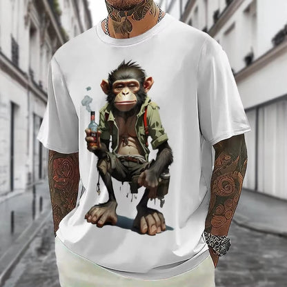 Hot Sell Summer Men Clothing 3d Printai Rendering Animal Men T-Shirt, Men Casual Hip Hop Sports T Shirt Men Short Sleeve T Shirt - All Niche Drop