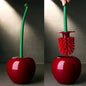 1pc Red Toilet Brush Creative Lovely Cherry Shape Lavatory Toilet Brush Holder Set Toilet Holder Bathroom Accessories - All Niche Drop